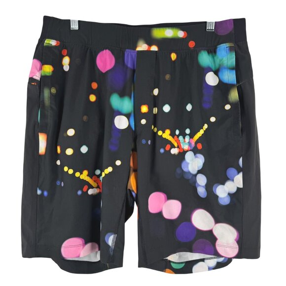 Lululemon T.H.E. Shorts City Lights Mens XL Colorful Lined Athletic SS-2094 - Picture 1 of 11